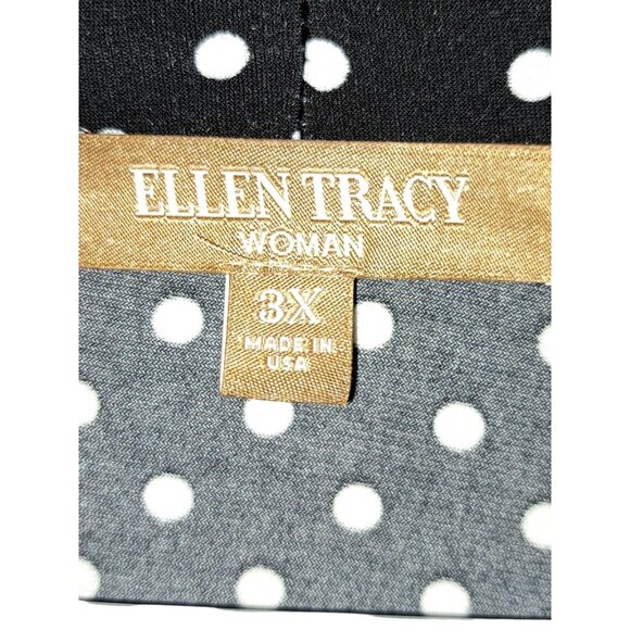 Ellen Tracy Woman 3X Black White Polka Dot Open Front Kimono Cardigan USA - Picture 5 of 6